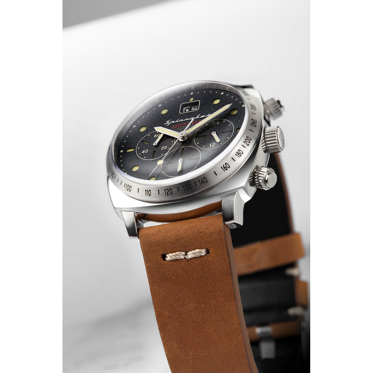 Montre Analogique  HULL argenté bleu marron, SPINNAKER
