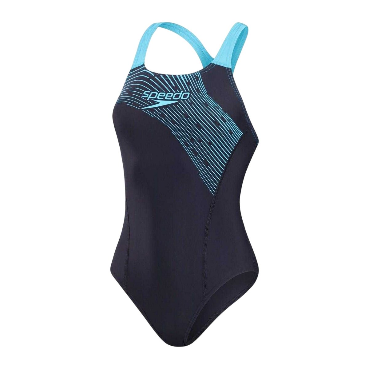 Maillot de bain 1 pièce motif/style abstrait MEDLEY MEDALIST bleu marine, SPEEDO