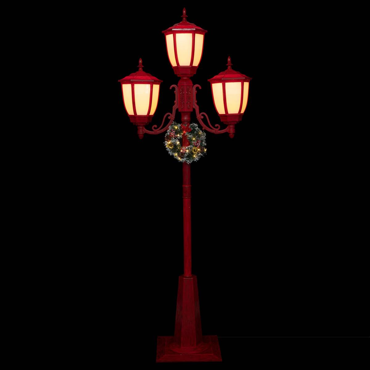 Décoration lumineuse intérieur 3 lanternes rouge 180LED rouge, FEERIC LIGHTS & CHRISTMAS
