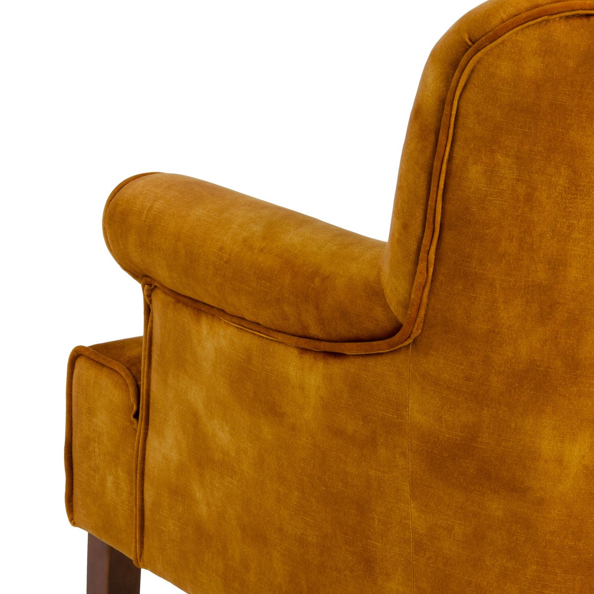 Fauteuil ocre en tissu et bois 77x64x88cm marron, WADIGA