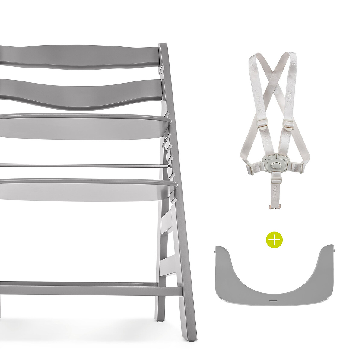 Alpha + Wooden Highchair - Grey grey, HAUCK