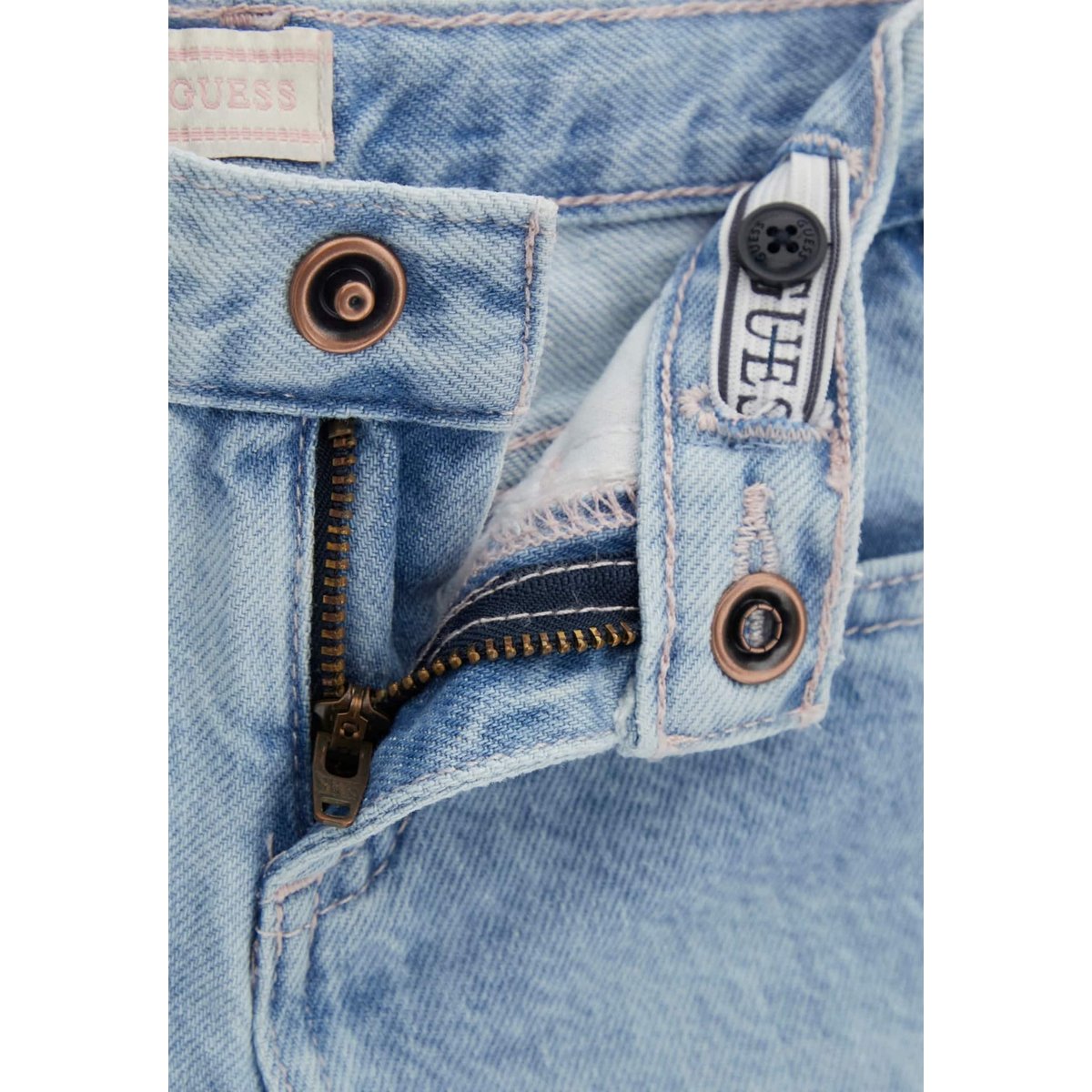 Shorts En Denim Brodés bleu clair, GUESS KIDS