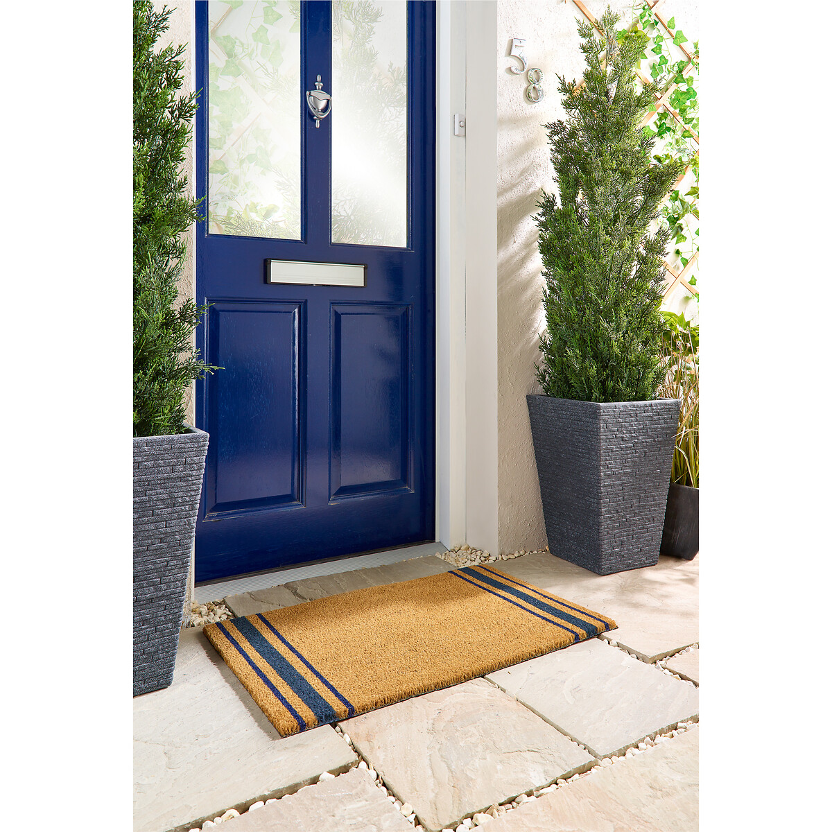 Navy Border Stripe Doormat navy, MY MAT