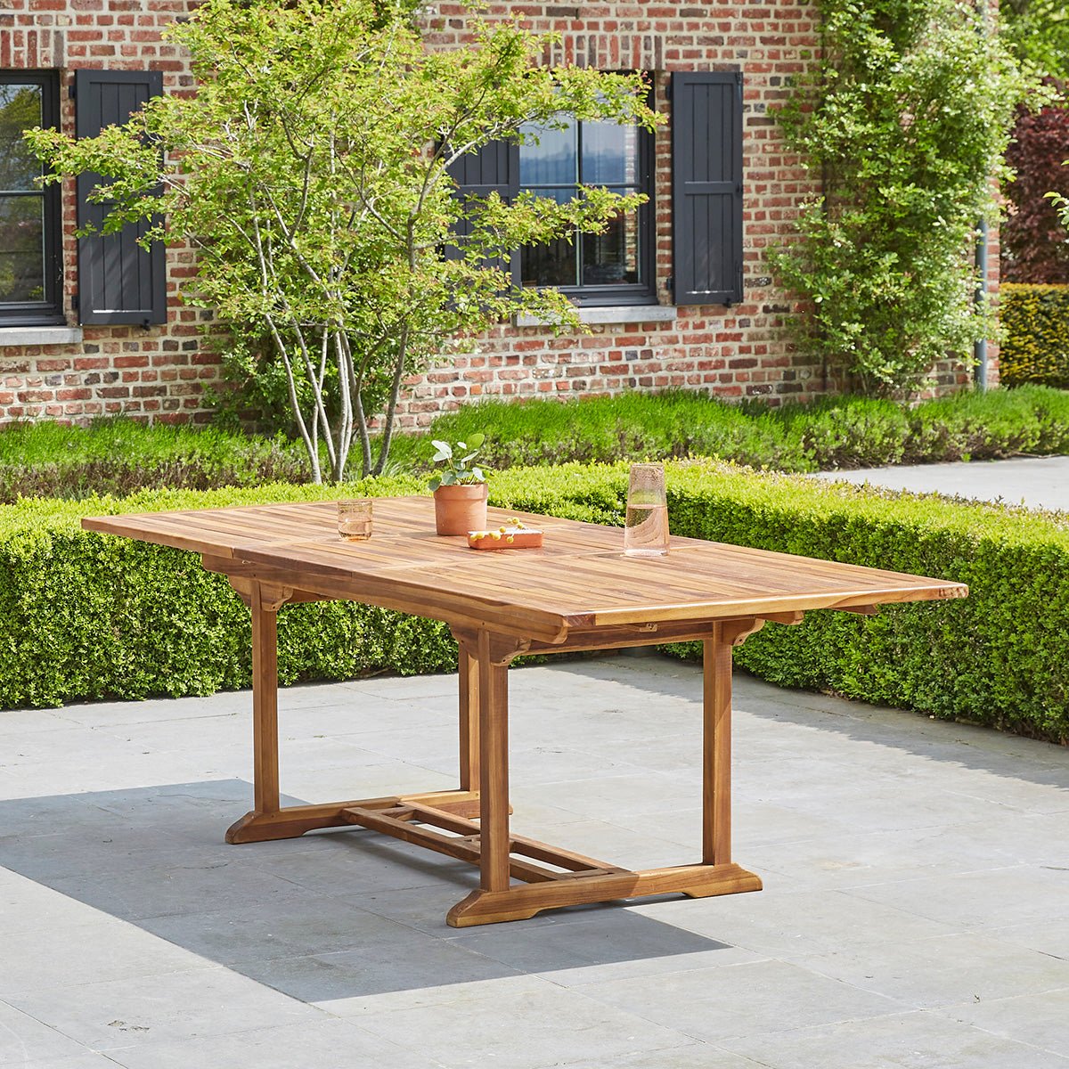 Table de jardin en teck huilé extensible 8/10 places BALI marron, BERAH GETAH