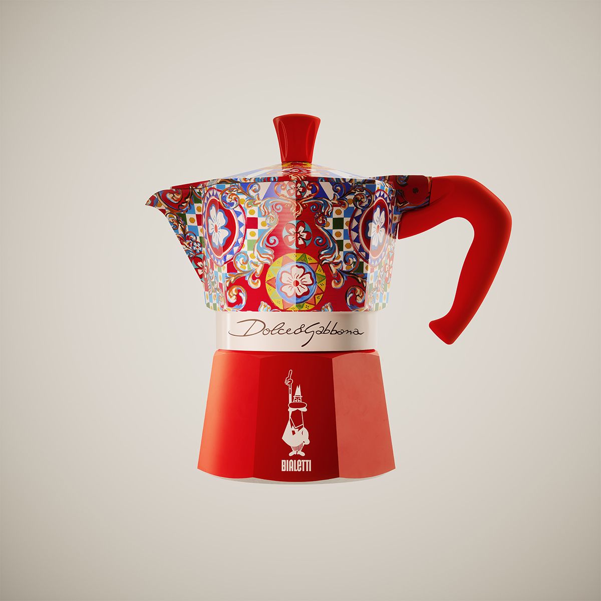 Cafetière italienne Moka Express 3 Cups Dolce Gabbana rouge, BIALETTI