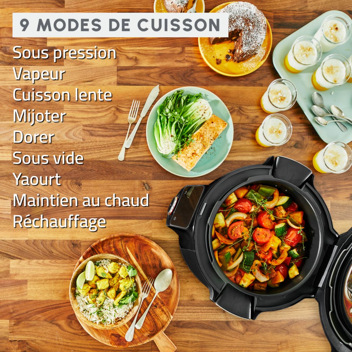 Cookeo CE952810 noir wifi 6 L, 9 modes de cuisson, 150 recettes couleur unique, MOULINEX