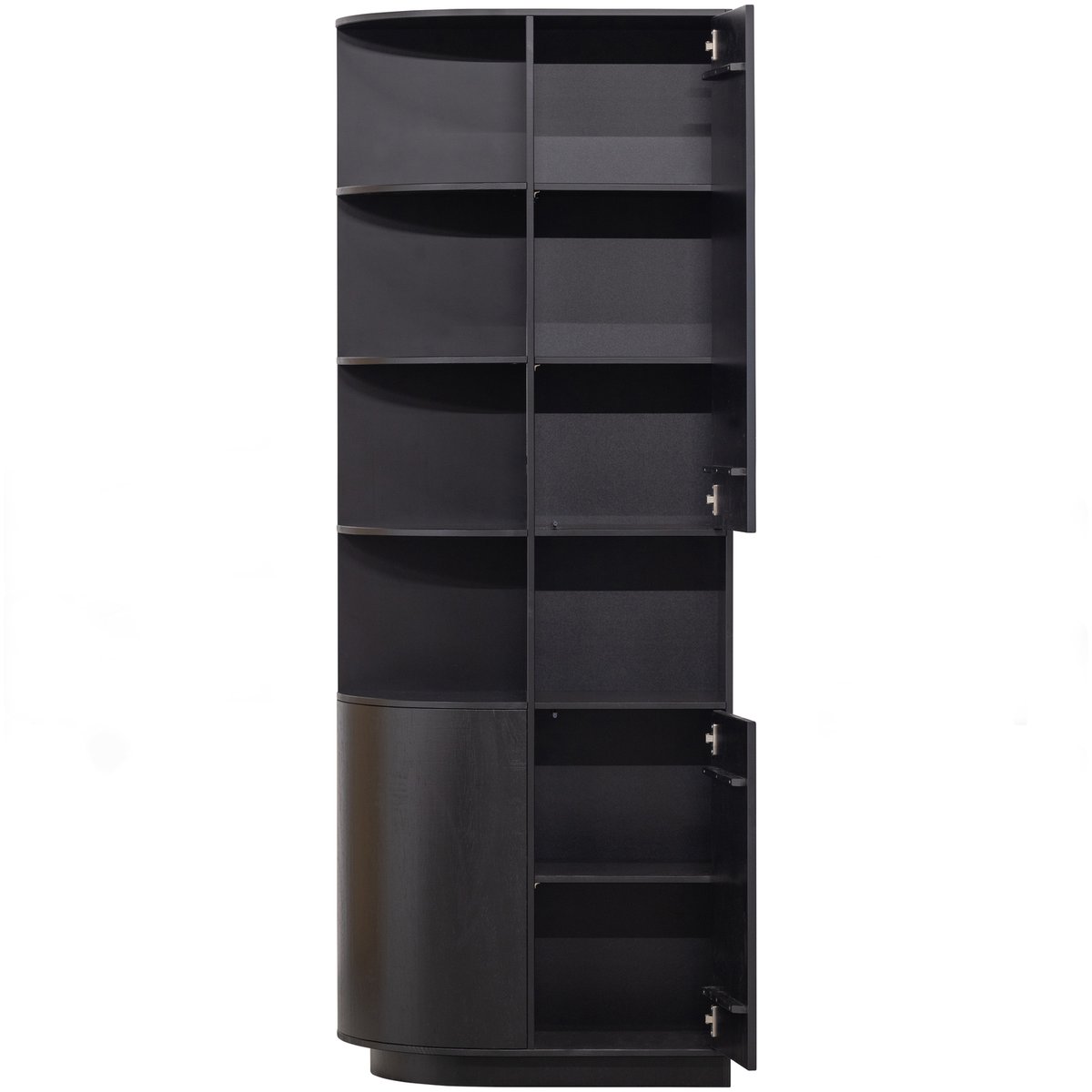 Armoire de rangement rond gauche en pin FINCA noir, WOOOD