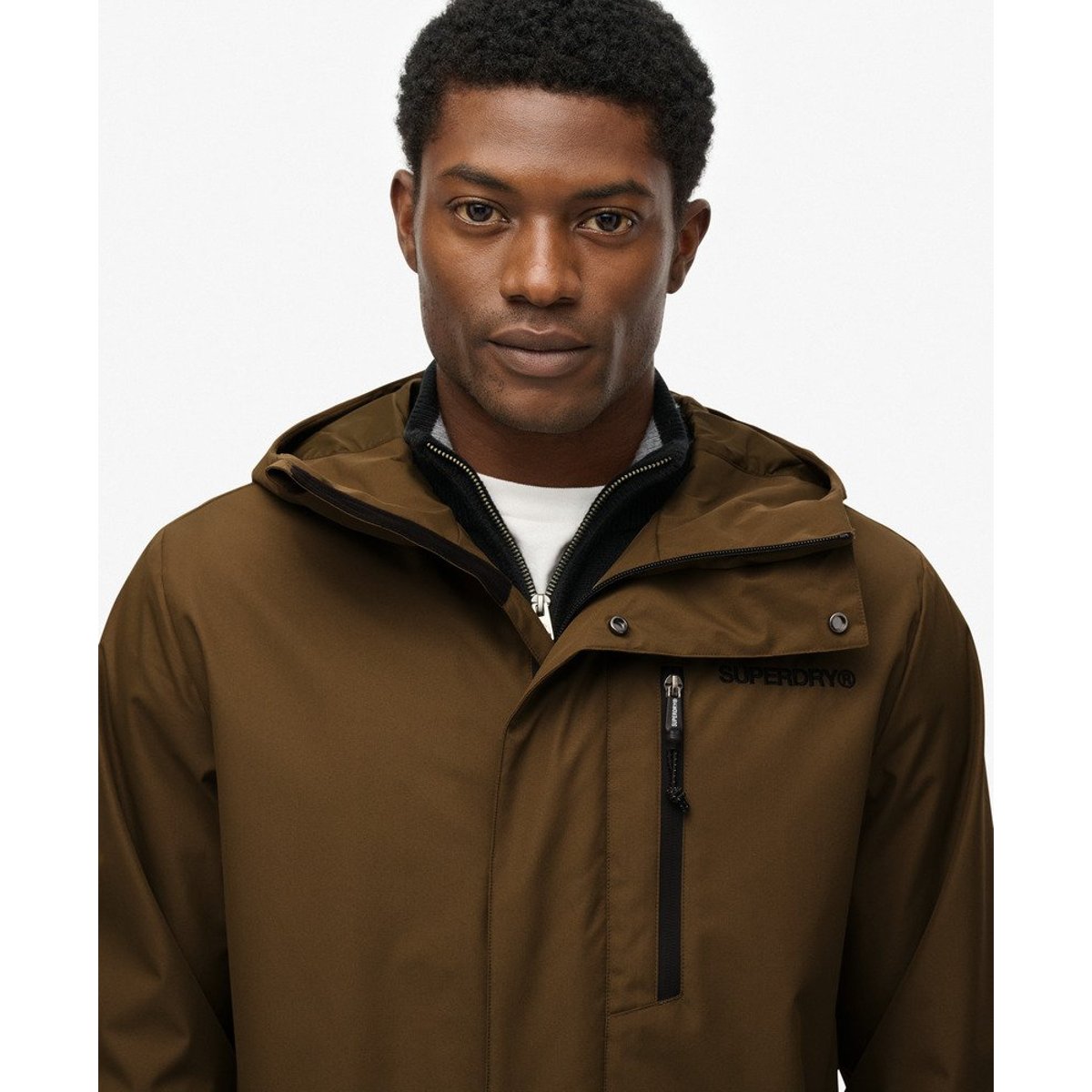 Parka Fishtail à capuche Tech olive foncé, SUPERDRY