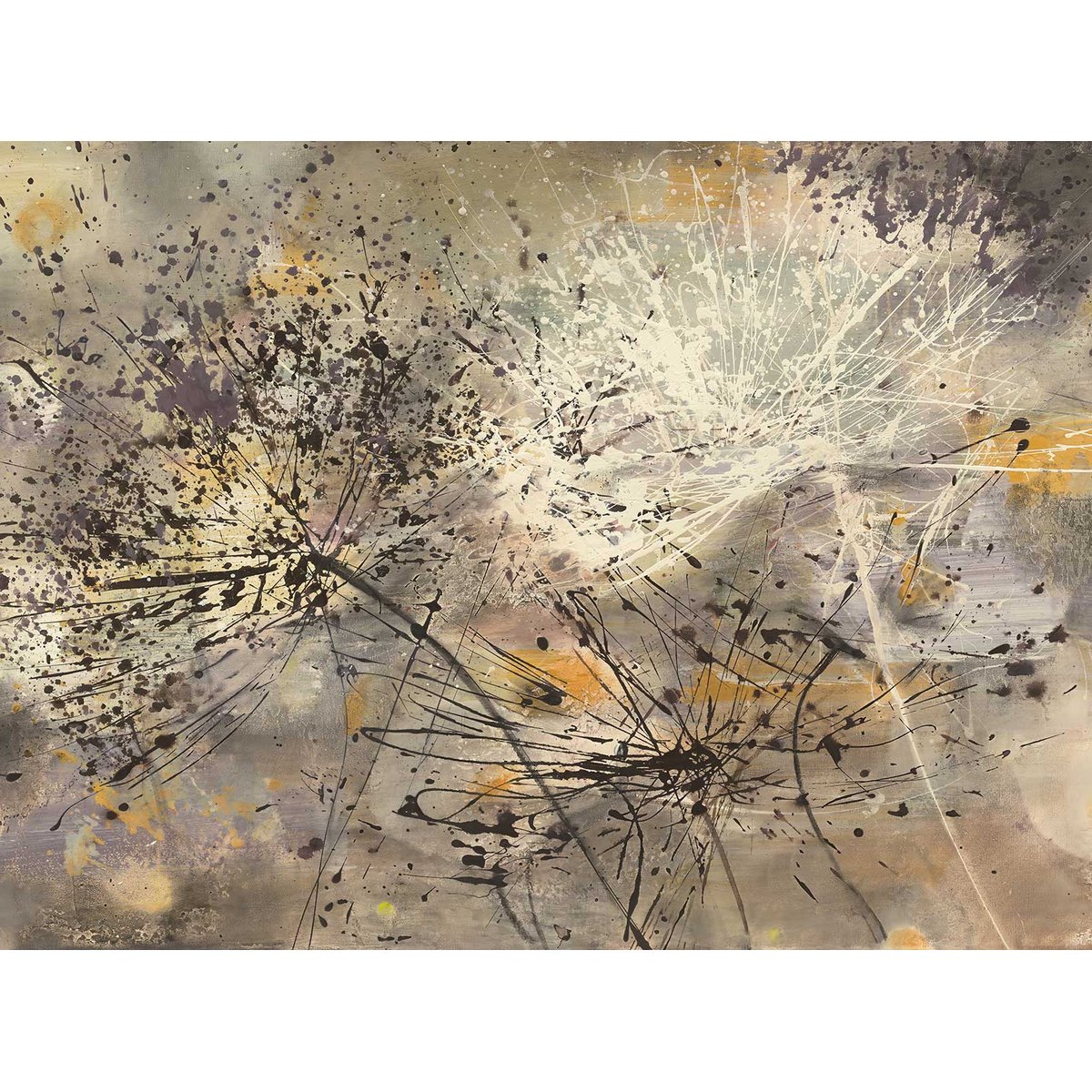 Papier peint pissenlit peinture soufflée intissé, HEXOA