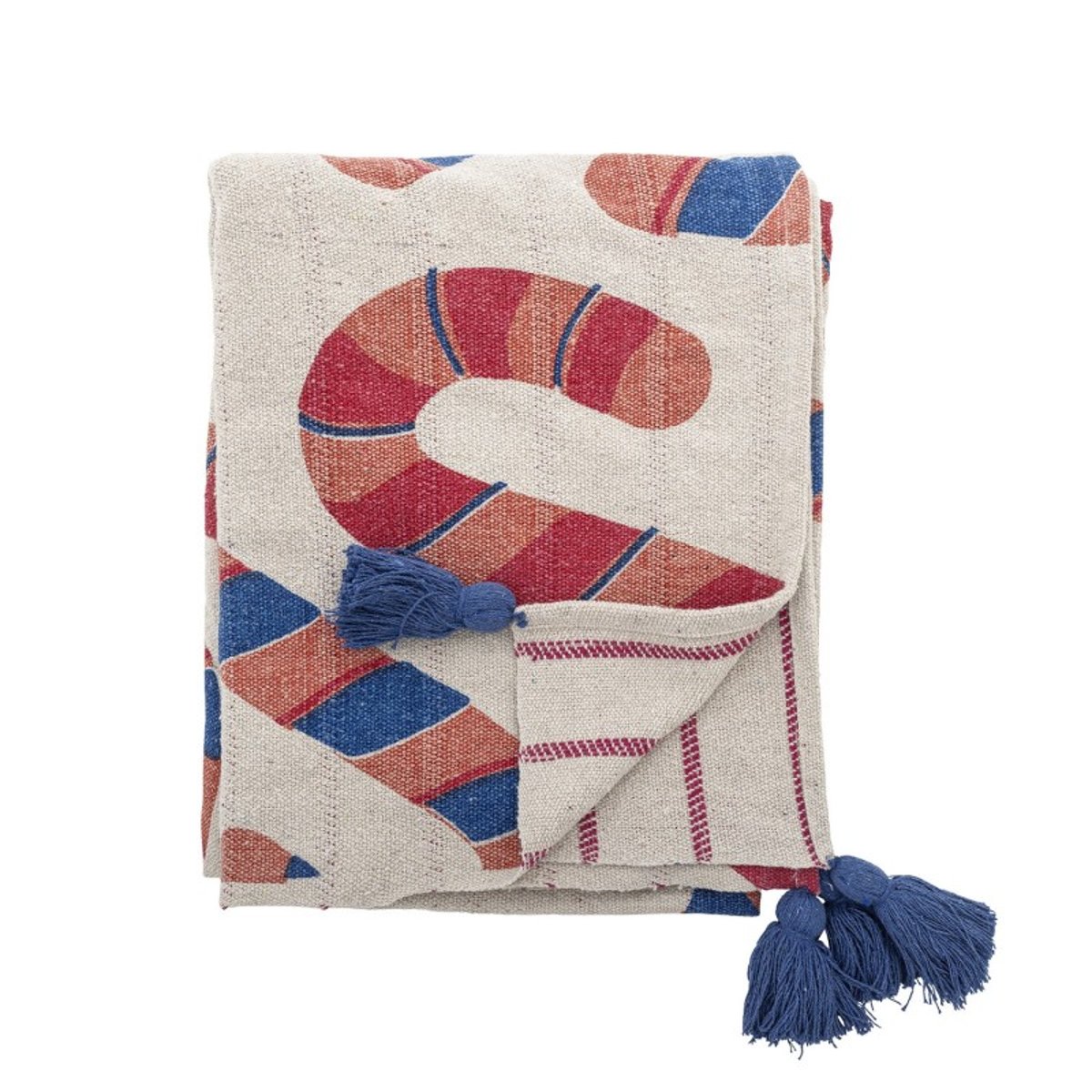 Plaid coton recyclé sucre d'orge Candice multicolore, BLOOMINGVILLE