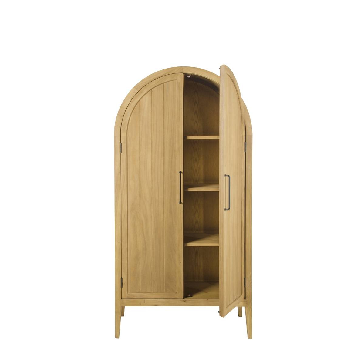 Armoire en bois d'orme ovale ALICIA bois clair, MADE IN MEUBLES
