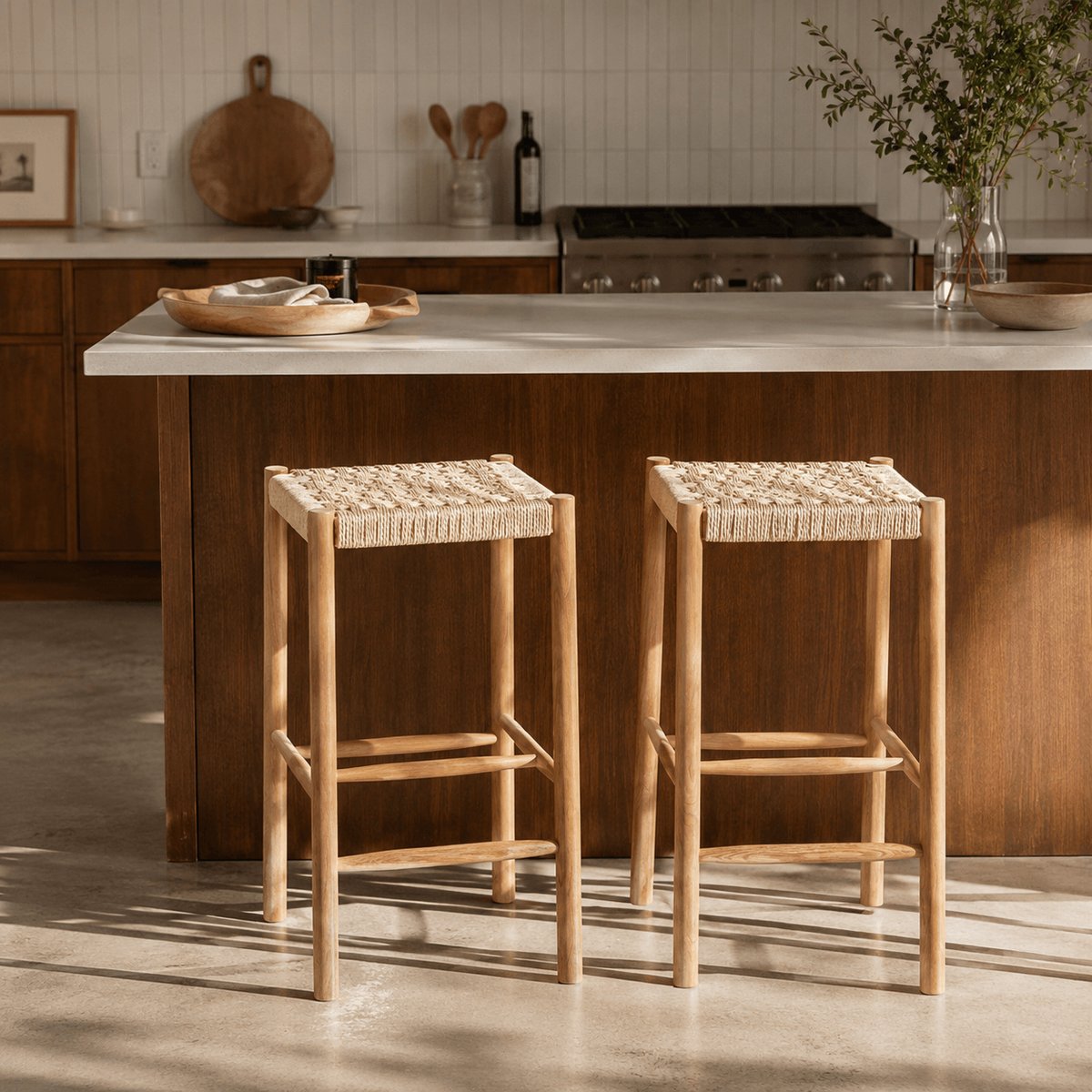Tabouret en chêne (lot de 2) ELLIO chêne, SORELH