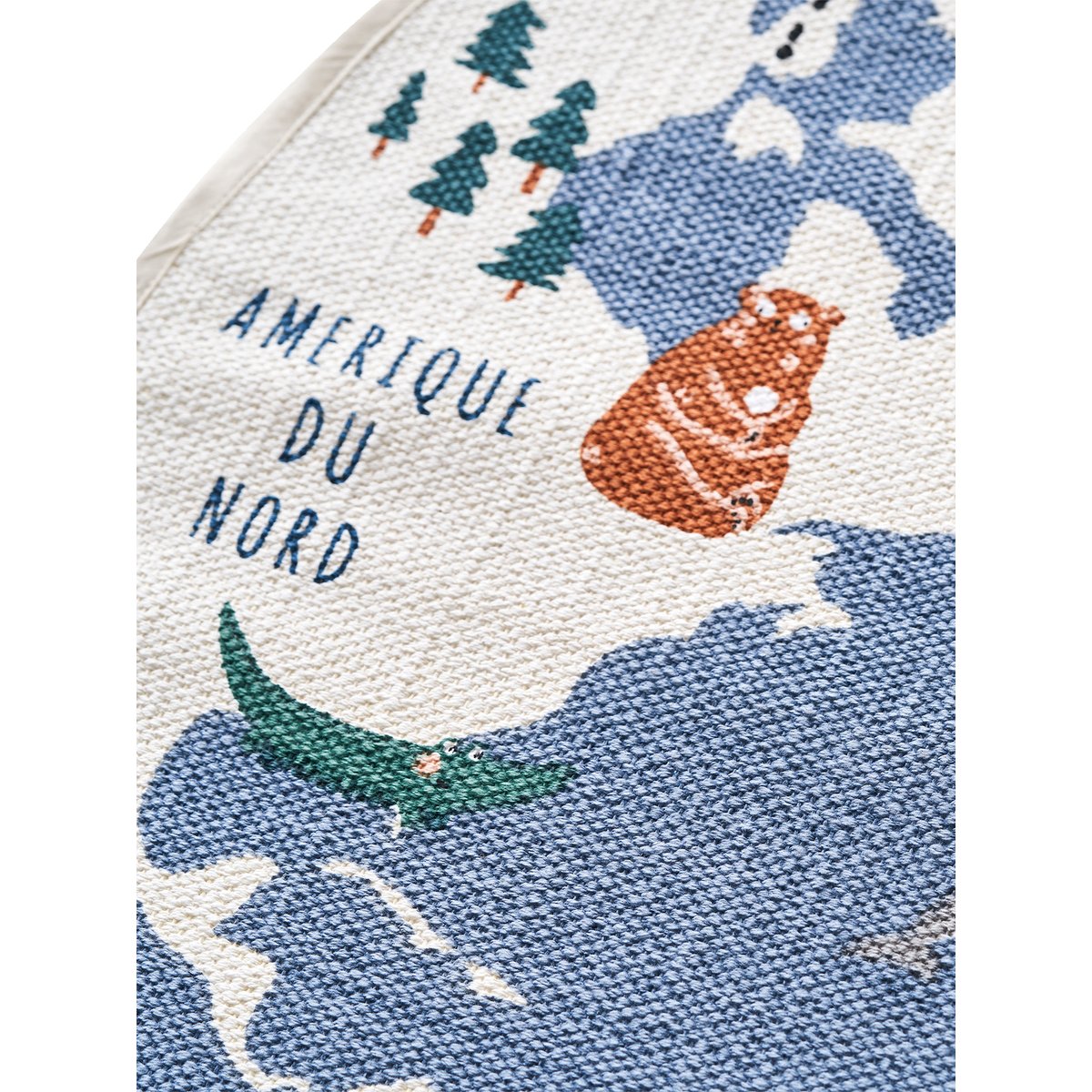 Tapis rond Mappemonde bleu / multicolore, VERTBAUDET
