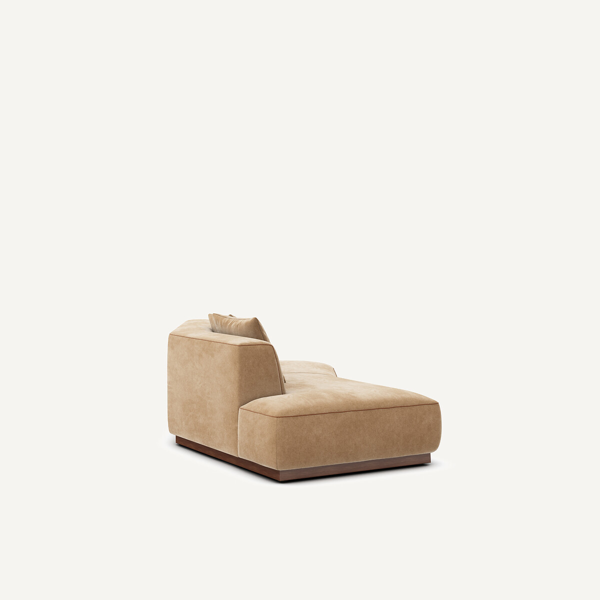 Demi-canapé gauche en velours stonewashed, JACOPO ficelle, AM.PM