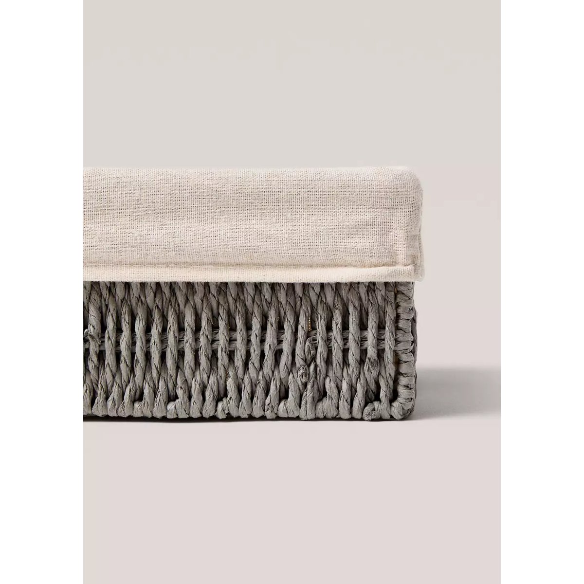Panier moyen en papier rectangulaire gris, MANGO HOME