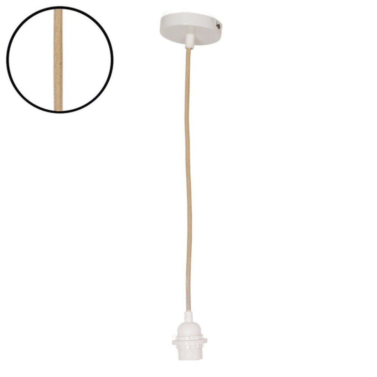 Suspension boule tissu beige D50 Ariel beige, MILLUMINE