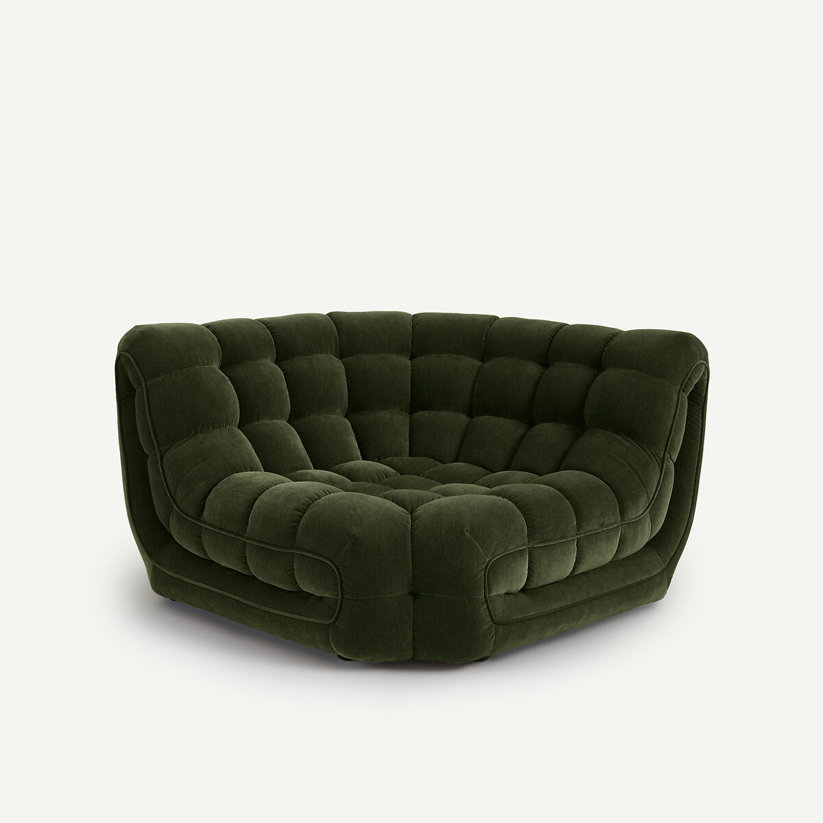 Angle modulable capitonné, en velours, JUD vert olive, AM.PM