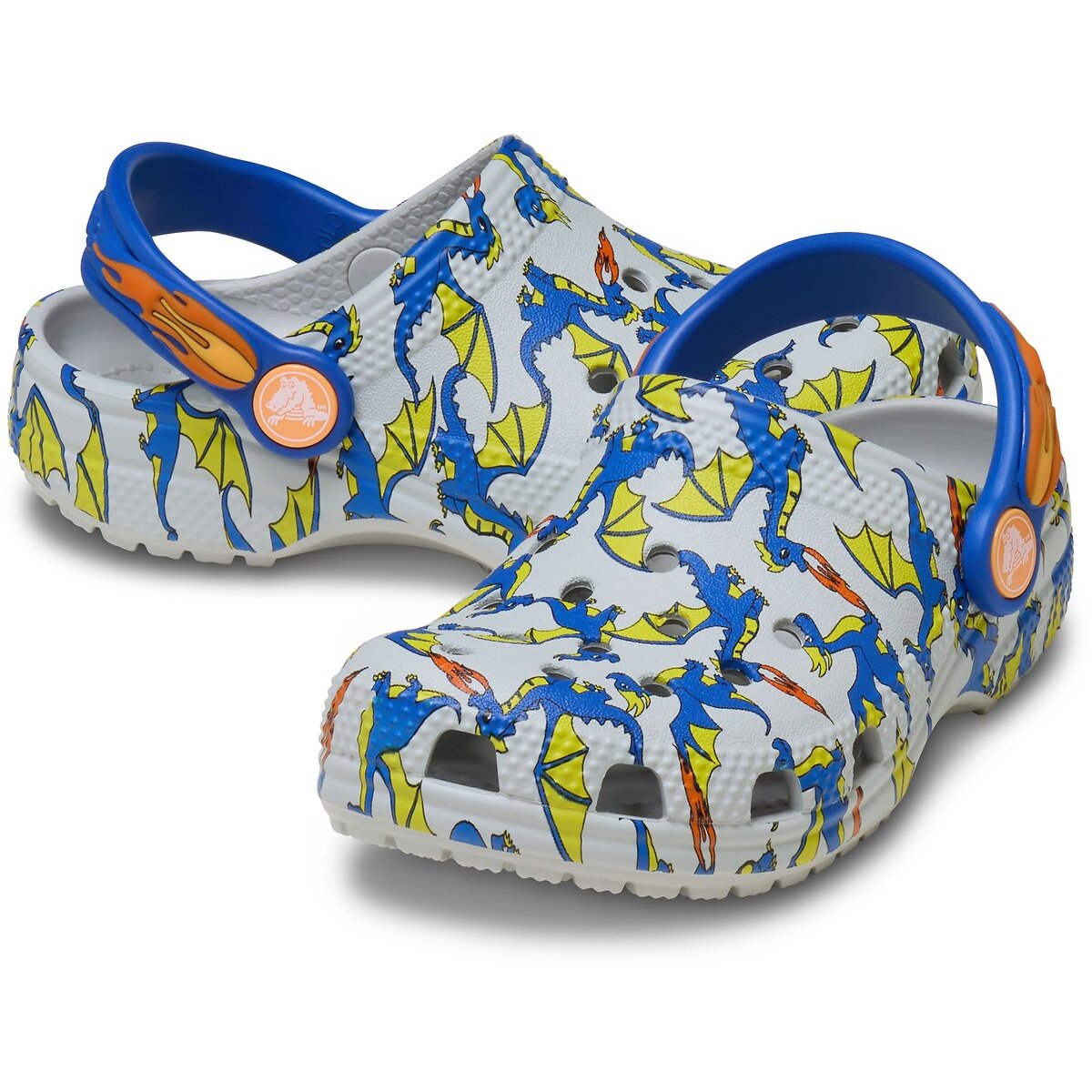 Klassieke klompen Dragon Graphic bedrukt grijs, CROCS