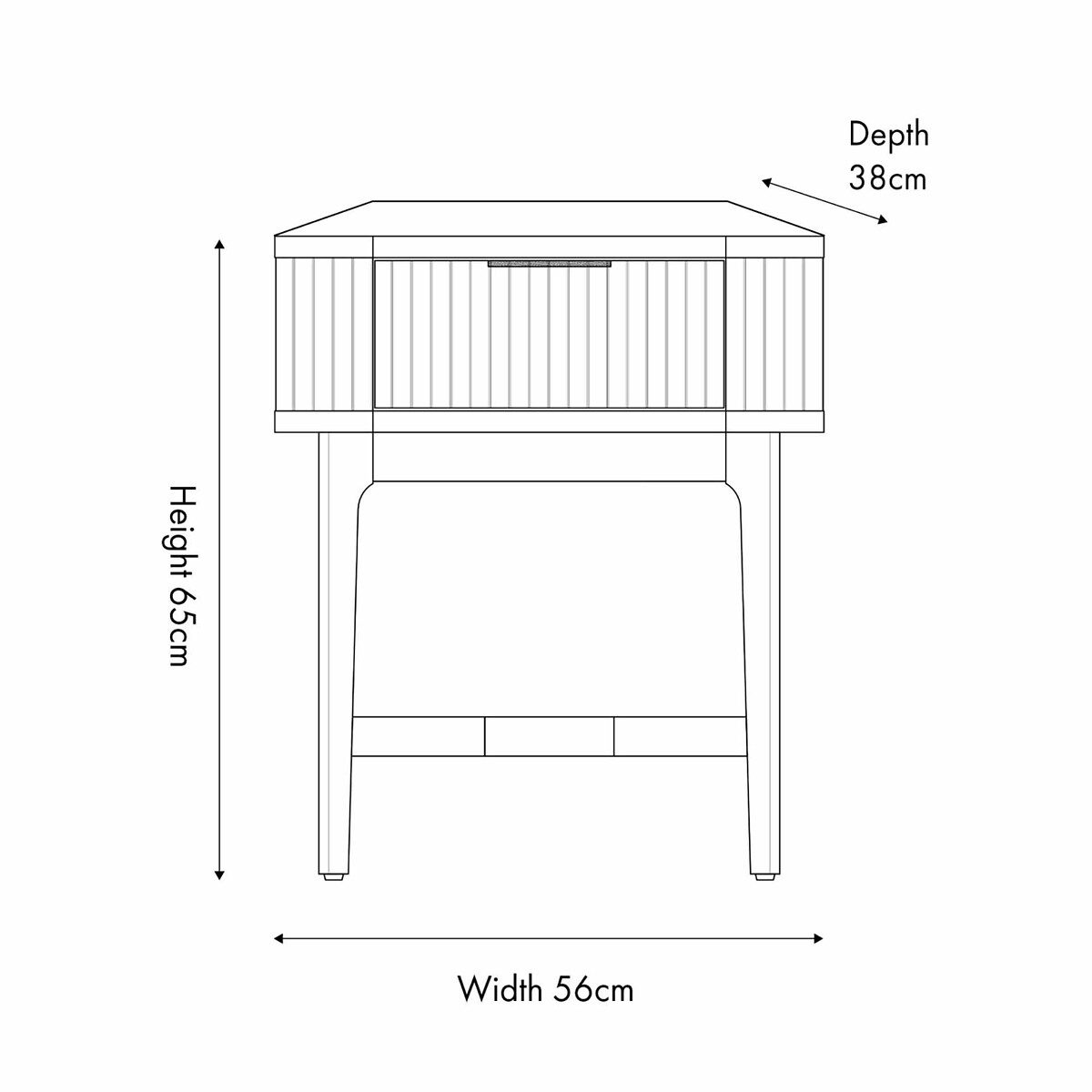 Renzo Fluted Oak Bedside Table smoked oak, ÉDITÉ