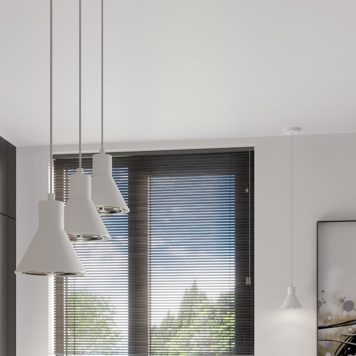 Suspension Acier Blanc ES111 1 Tazila blanc, EDEN