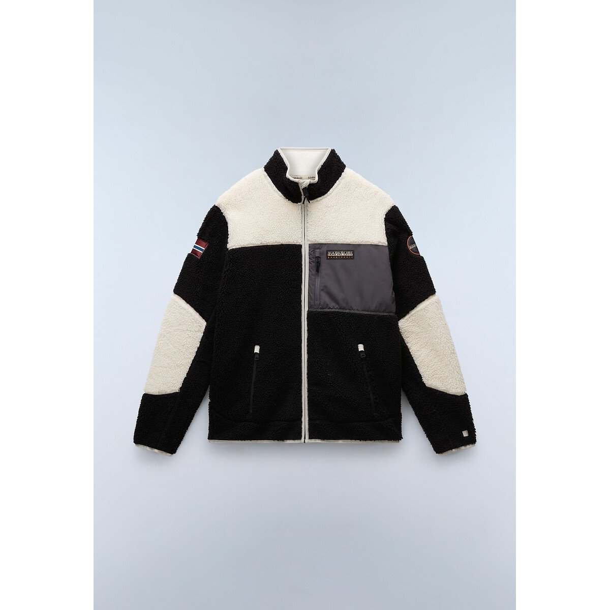 Pile con zip Yupik nero/bianco, NAPAPIJRI