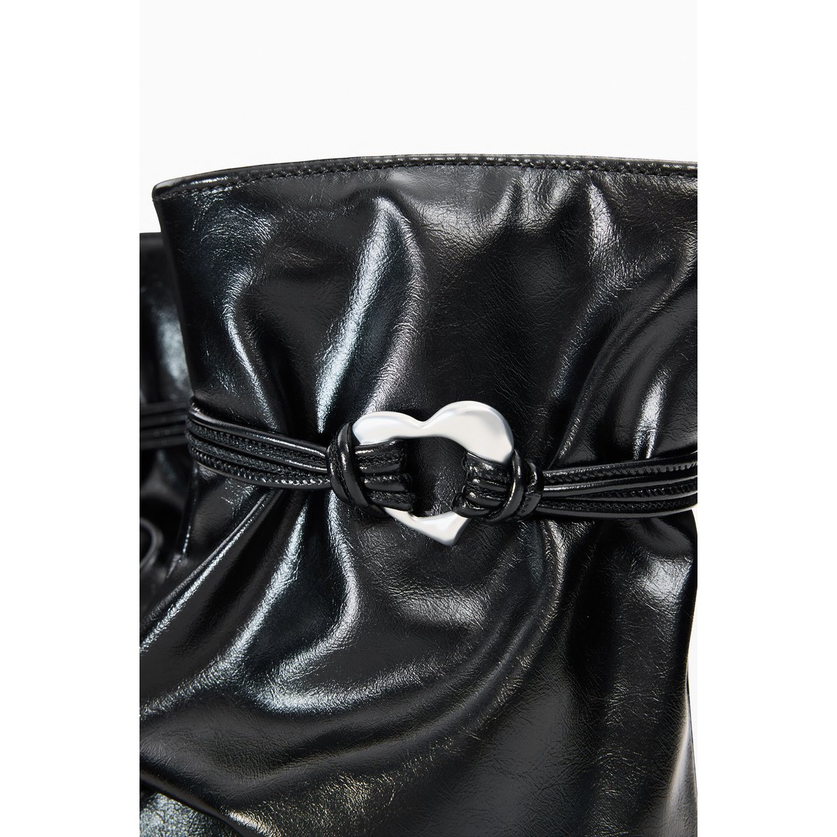 Bottes à talons effet cuir noir, DESIGUAL