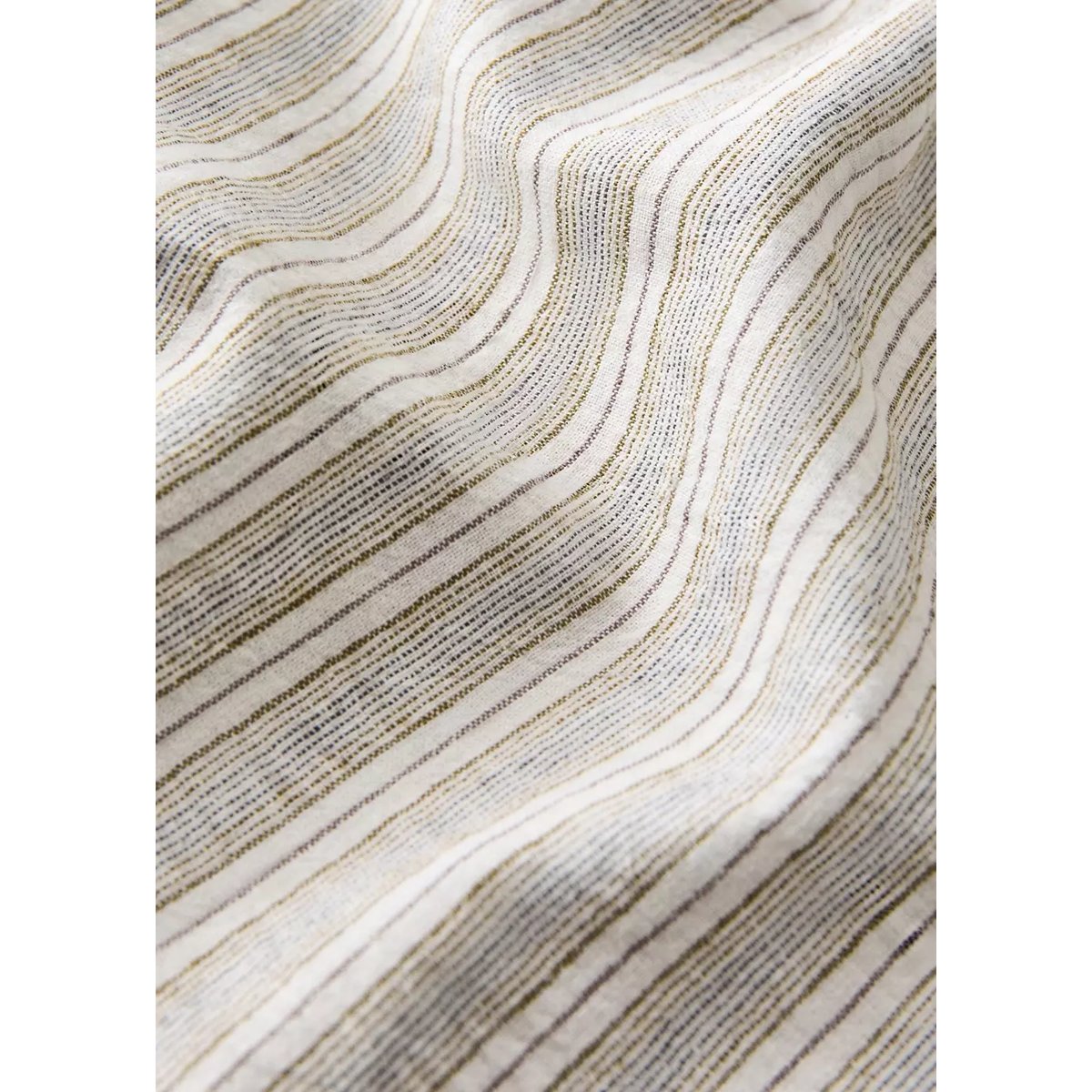 Housse de couette lin et coton à rayures Lit 90 cm sable, MANGO HOME