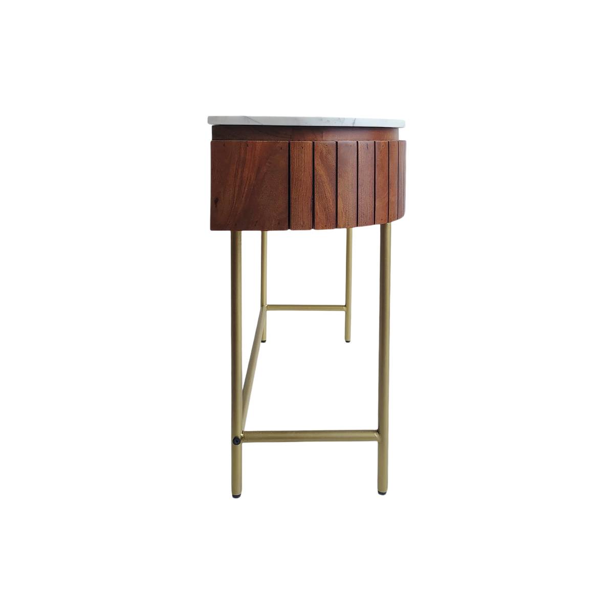 Console en bois de manguier et marbre SIENNE bois foncé, MADE IN MEUBLES