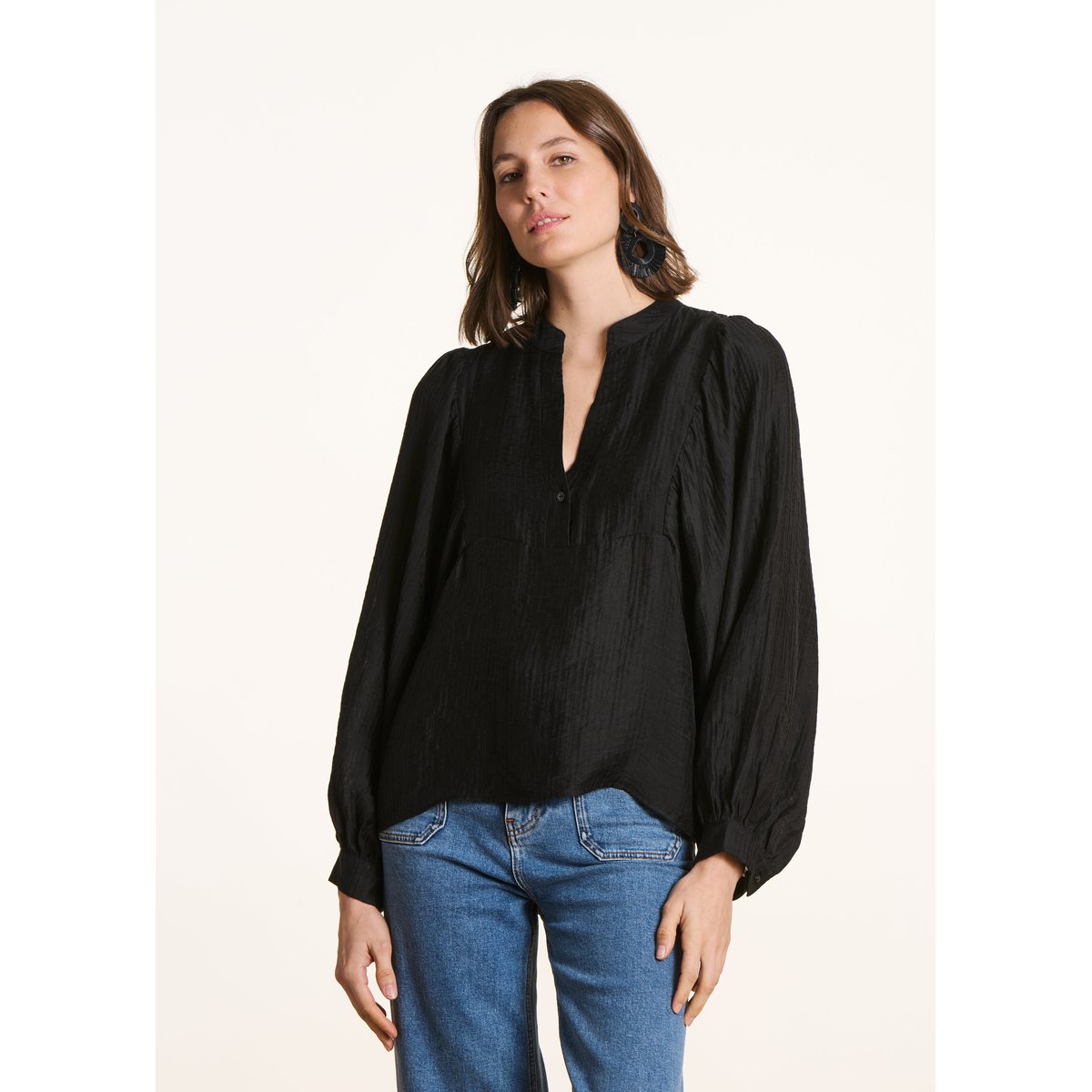 Top ample manches longues noir, LA FEE MARABOUTEE