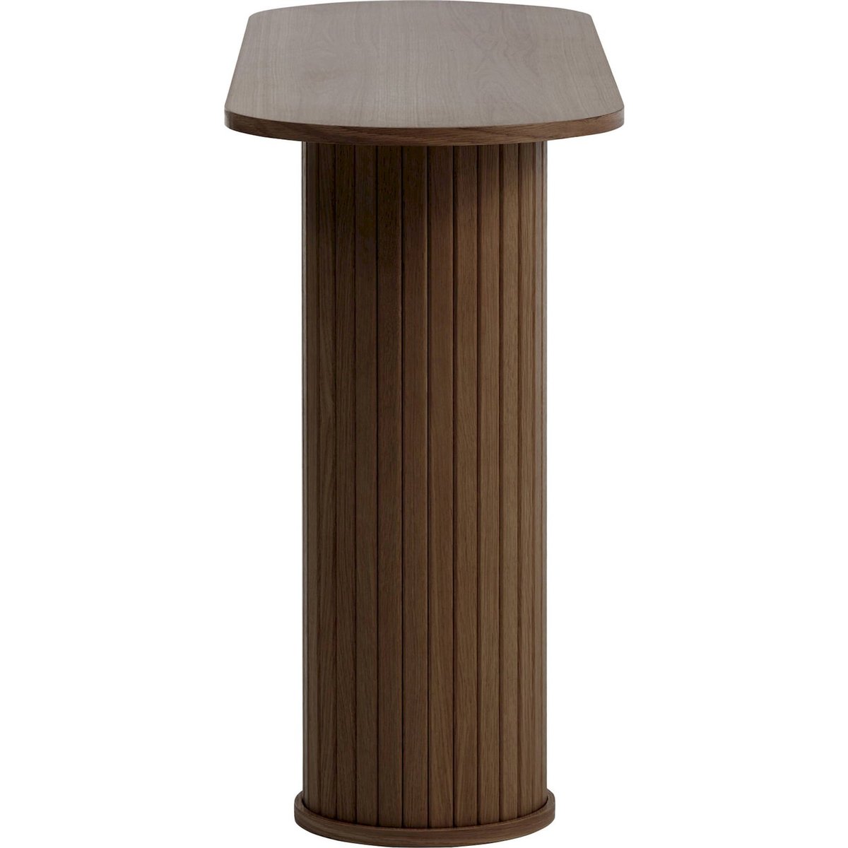 Console arrondie piètement cannelé bois bois foncé, RECOLLECTION