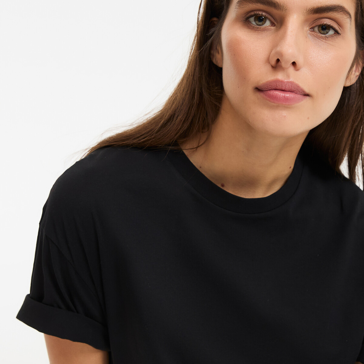 T-shirt loose, girocollo, maniche corte nero , LA REDOUTE COLLECTIONS