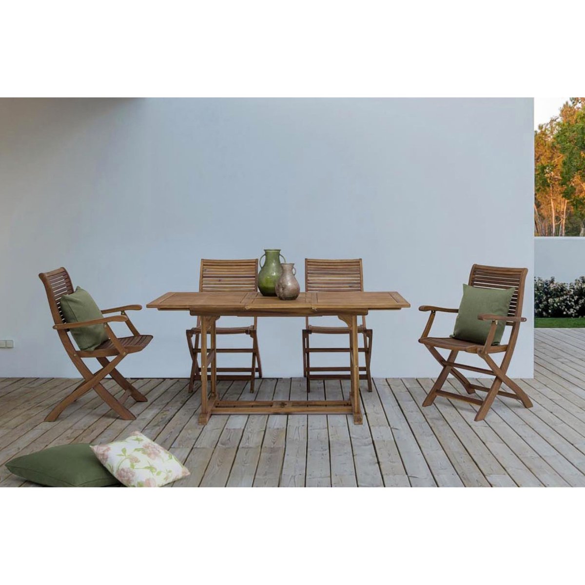 Fauteuils de jardin pliants en acacia (lot de 2) - CANCALE bois clair, HELLIN, DEPUIS 1862