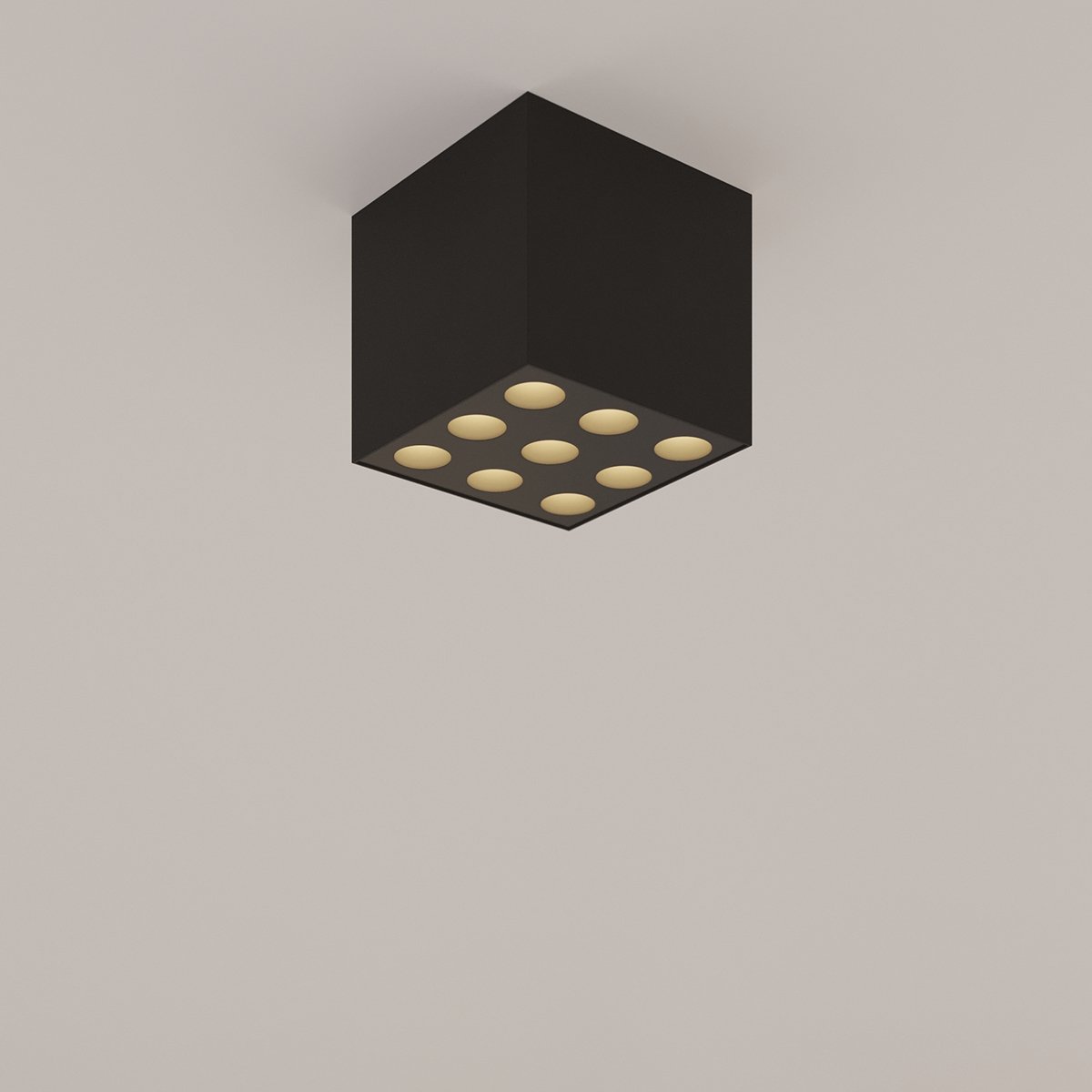 Plafonnier Aluminium Noir LED 9 Ozzy noir, EDEN