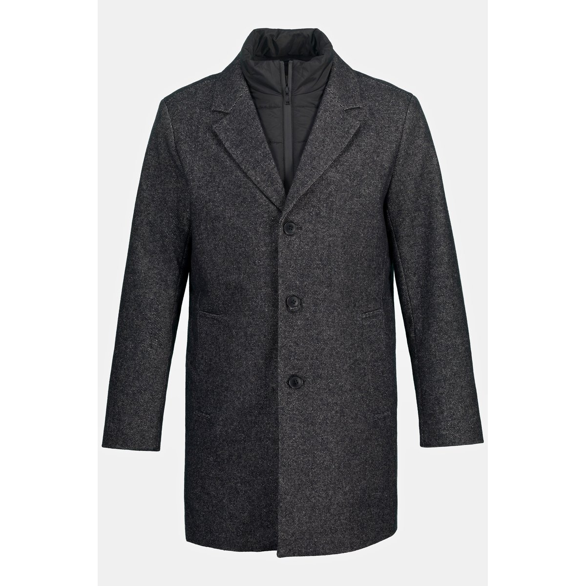 Manteau en laine mélangée noir, JP1880