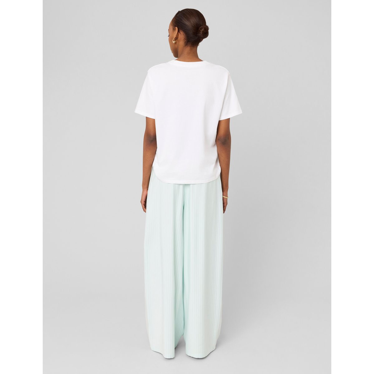 Pantalon fluide ceinture asymétrique menthe, BZB