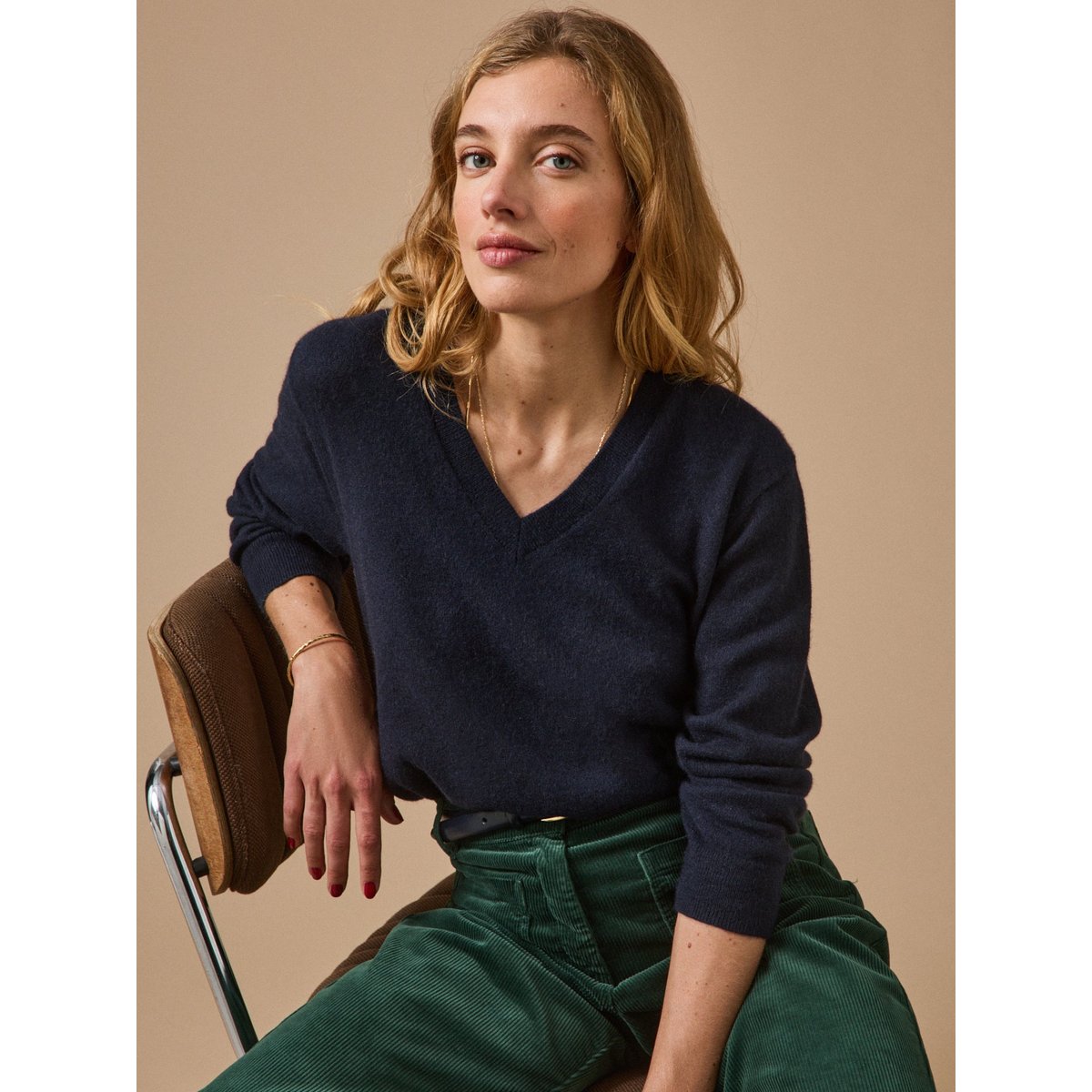Pull col V - Collection Cachemire marine, CYRILLUS