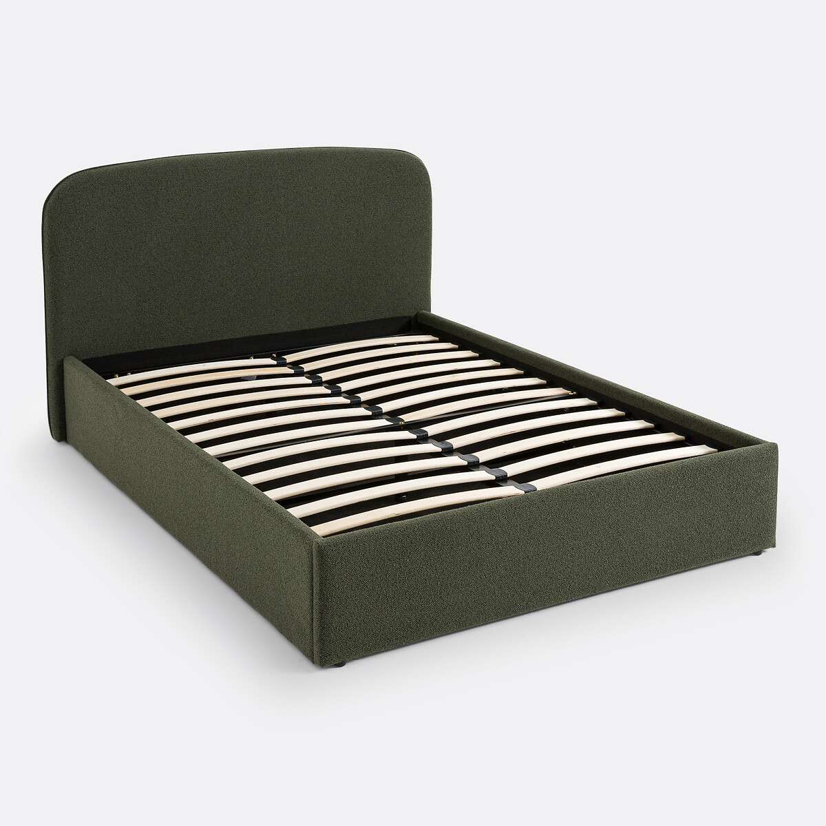 Lit coffre bouclette avec sommier relevable, Conto vert foncé, LA REDOUTE INTERIEURS