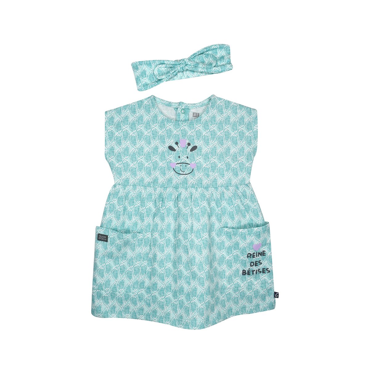 Robe bandeau garda sans manches bebe blanc, SUCRE D'ORGE