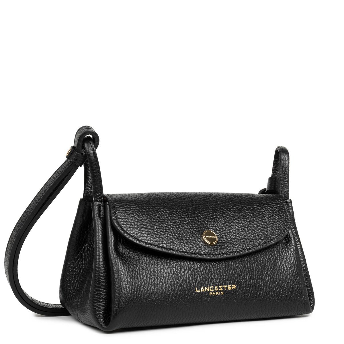Petit sac trotteur, Made in France ACCORDÉON DOUBLE noir - in - nude, LANCASTER