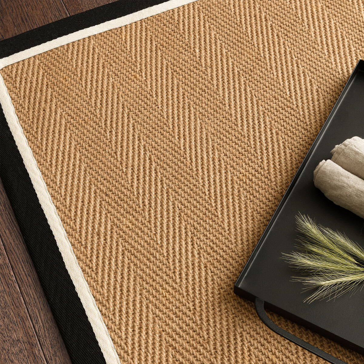 Bordo Herringbone Rug charcoal, ÉDITÉ