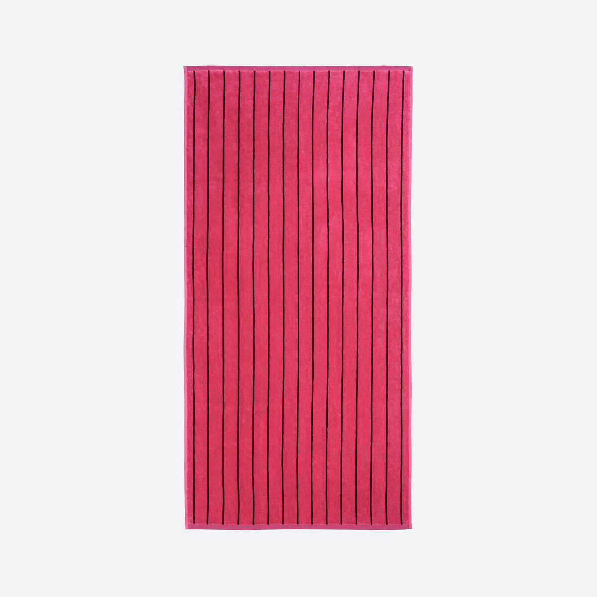 Gestreiftes Badetuch MARINI, aus Velours-Frottee 500g rosa/bordeauxrot, LA REDOUTE INTERIEURS