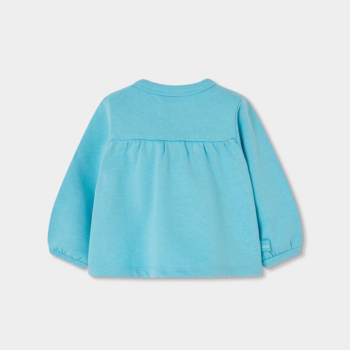 Sweat-shirt bébé fille en molleton imprimé fleurs bleu, BOBOLI