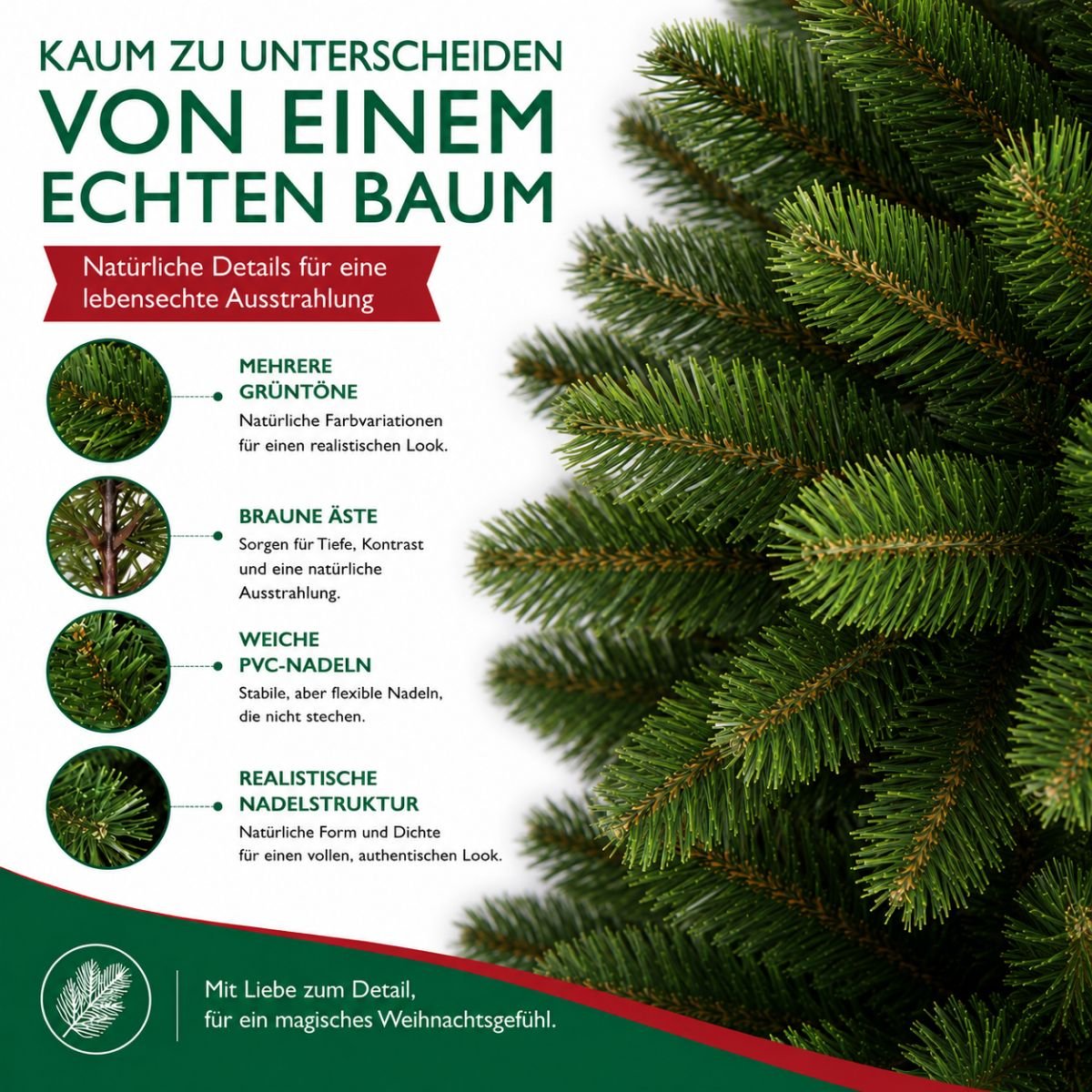 Sapin de Noël artificiel H185 cm TUSCAN vert, TRIUMPH TREE