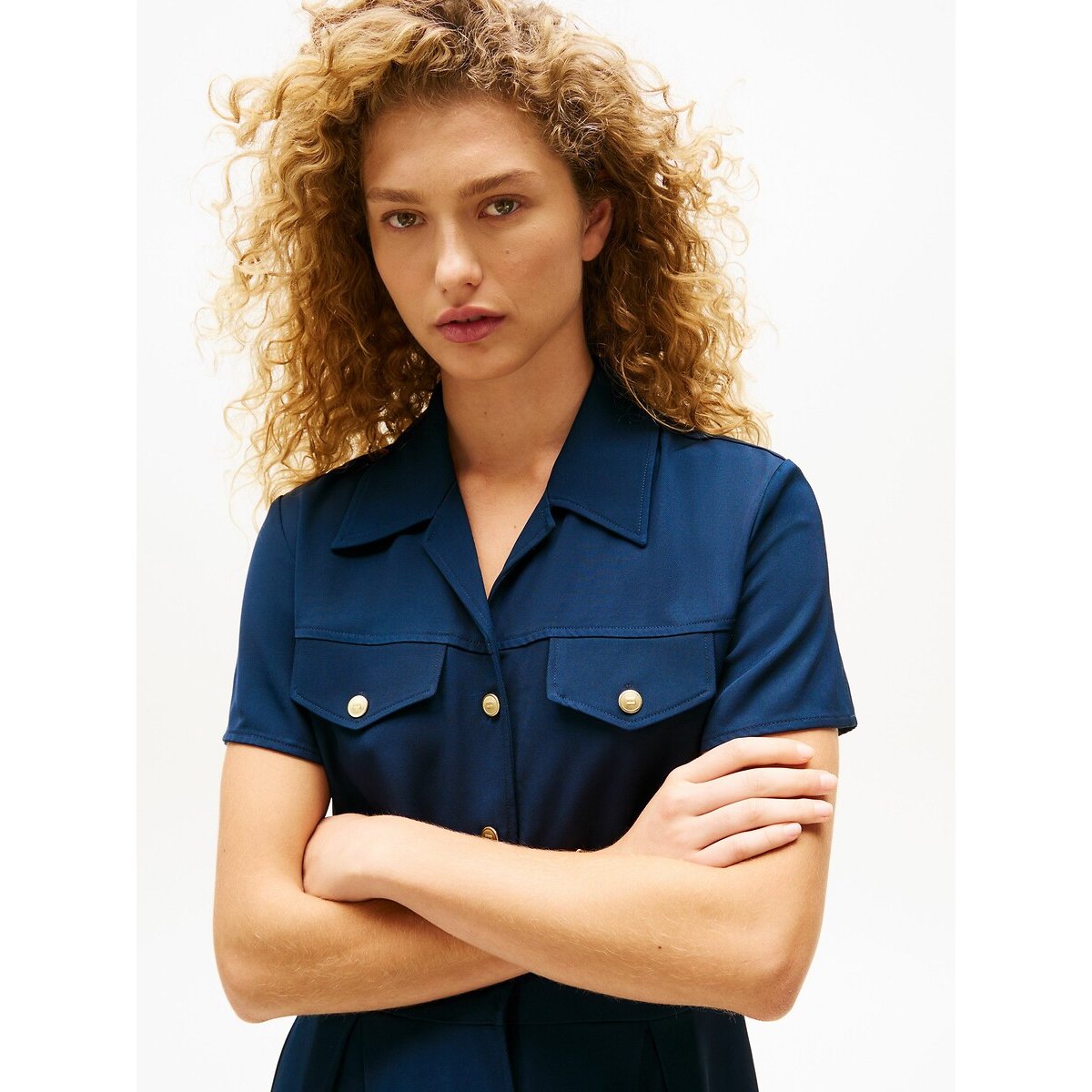Short Sleeve Buttoned Dress 90001629, TOMMY HILFIGER