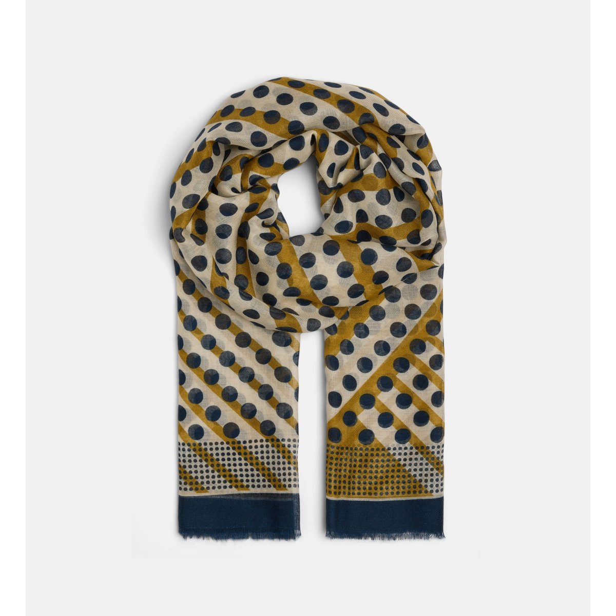 Etole louisiane à pois et rayures beige, GALERIES LAFAYETTE