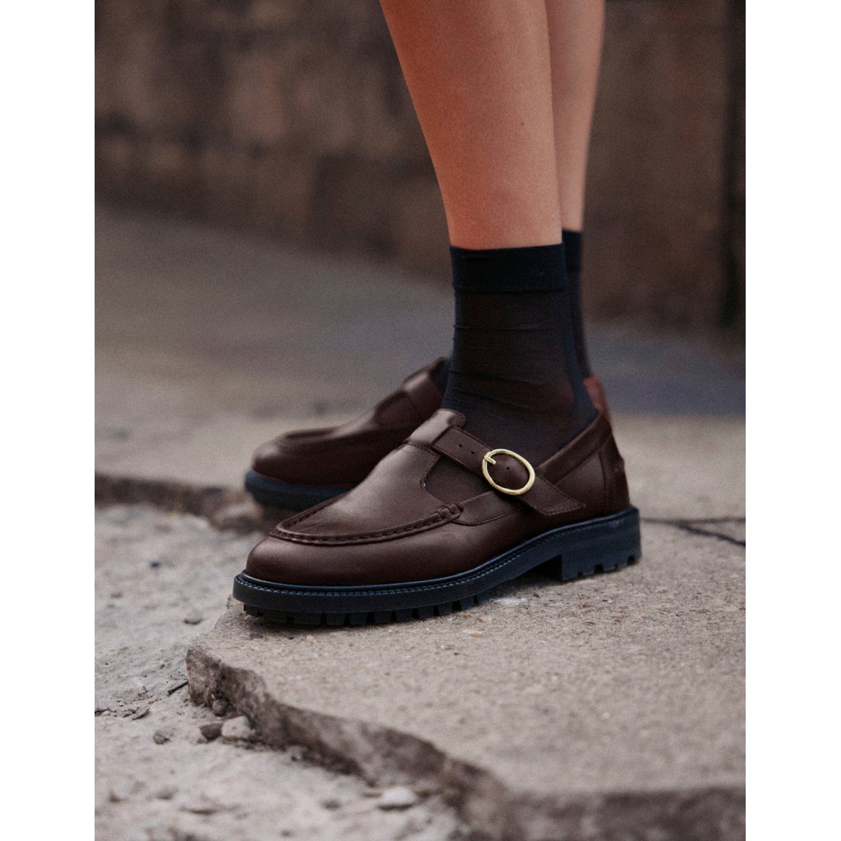 Derbies AYRO cuir pull-up marron, ODAJE