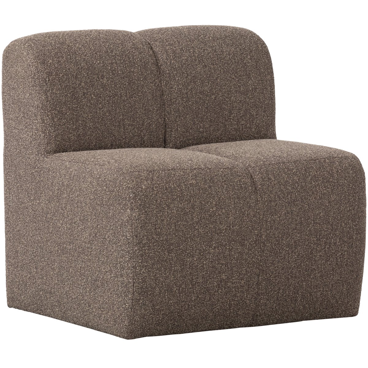 Banc de salle a manger avec dossier en bouclé L84 MOJO marron, WOOOD