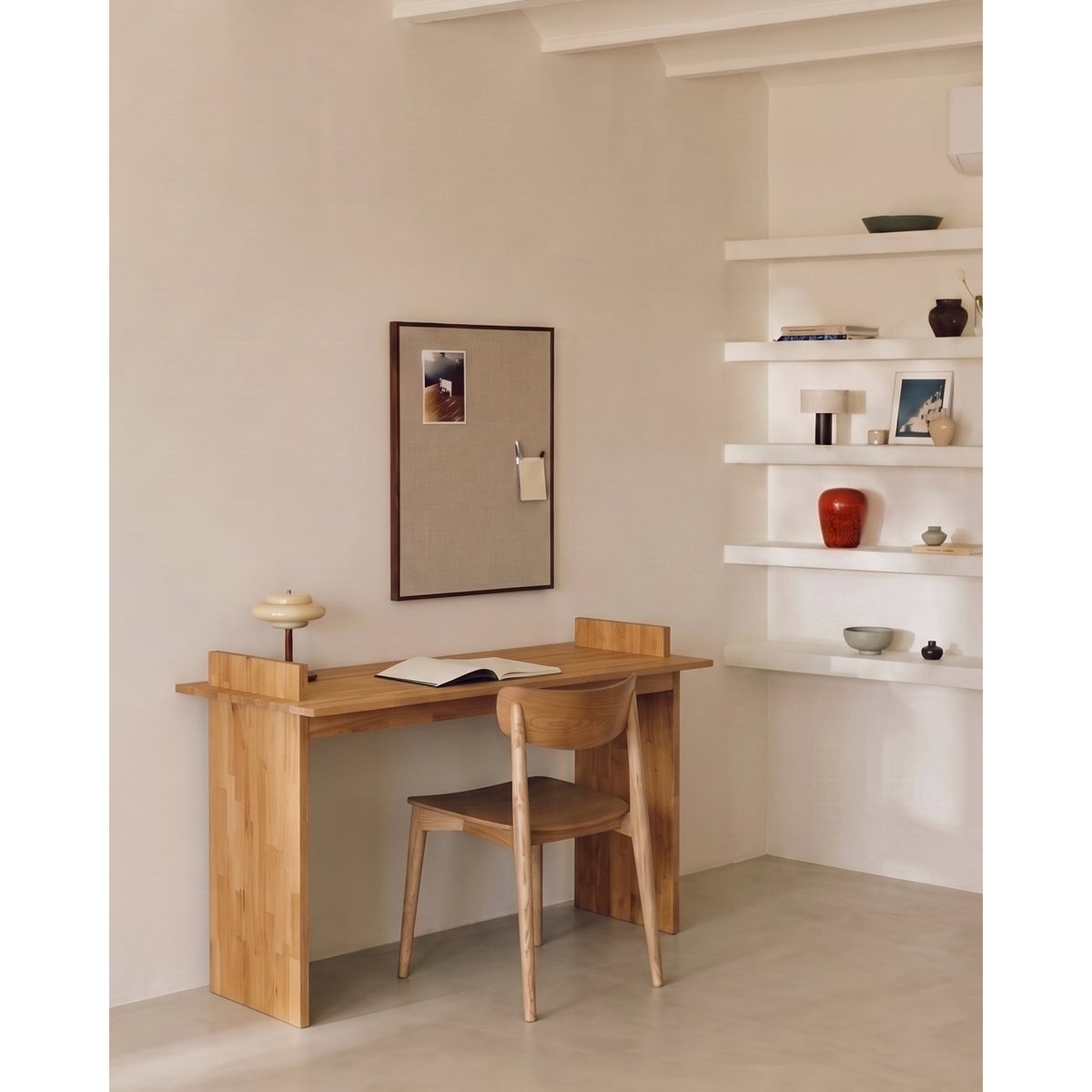 Bureau en bois d'aulne naturel naturel, HANNUN