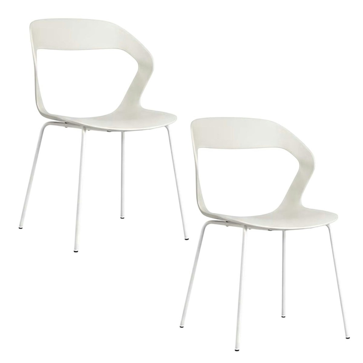 Chaise design en polypropylène (lot de 2) ALBA blanc, PIER IMPORT