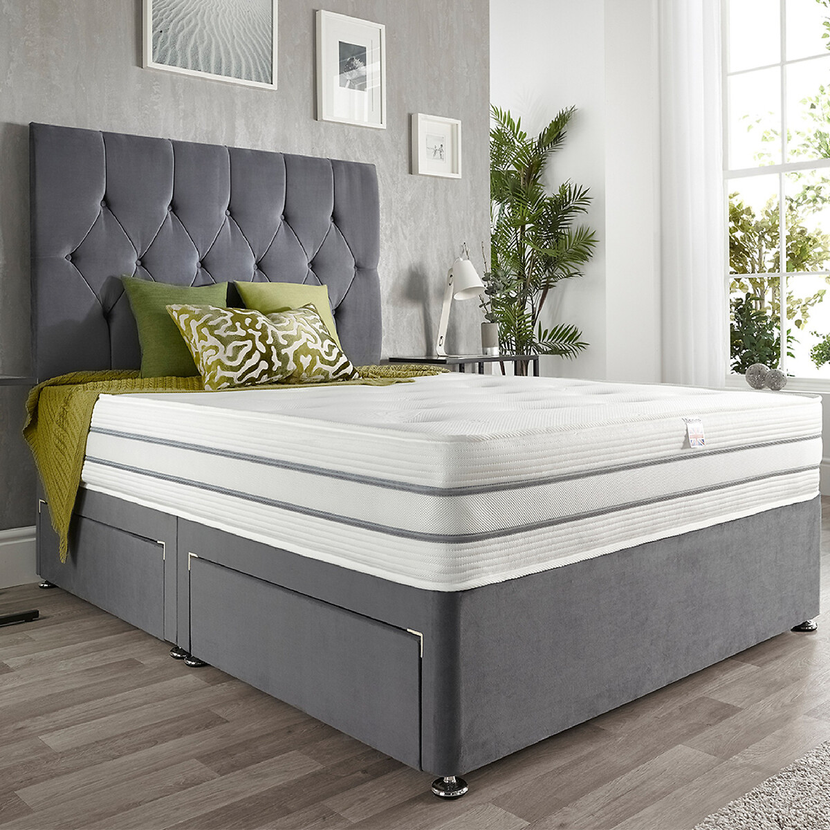 1000 Tufted Cool Pocket+ Mattress white, ASPIRE